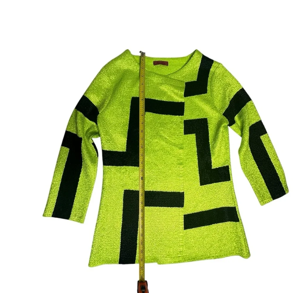 Vintage 80’s Saint Gil Neon Geometric Textured Lightweight Top/Jacket - Picture 5 of 12
